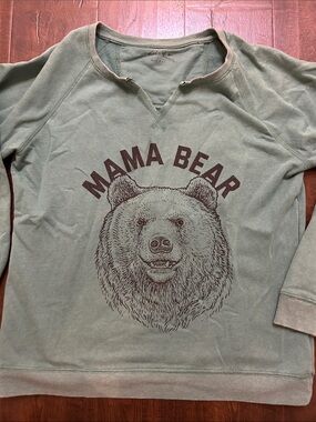 State of Mind Olive Green "Mama Bear" Kids Sweatshirt